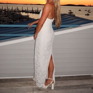 Lovers + Friends White Embellished Maxi Dress